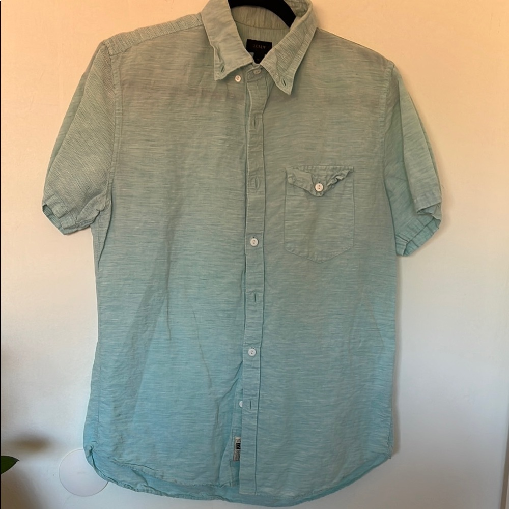 J. Crew Green Casual Button Down Shirt Relaxed Fit